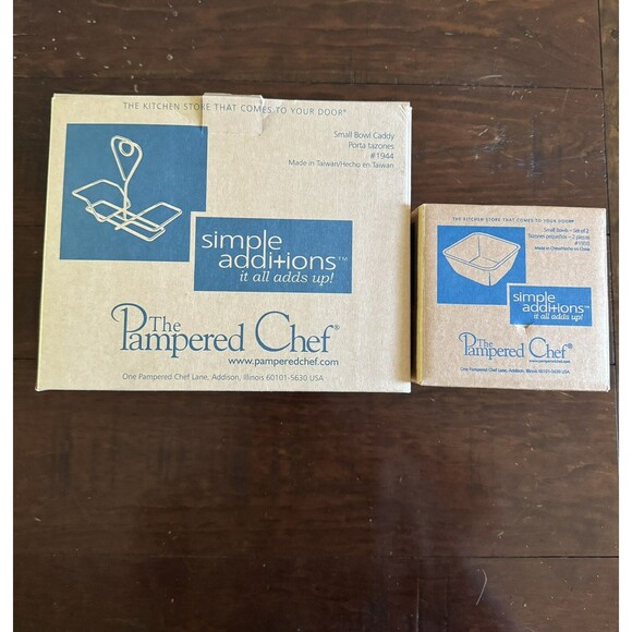 NWT Pampered Chef Small Bowl Caddy Set of 2 Small Bowls  #1944 And #1910 - Picture 4 of 4